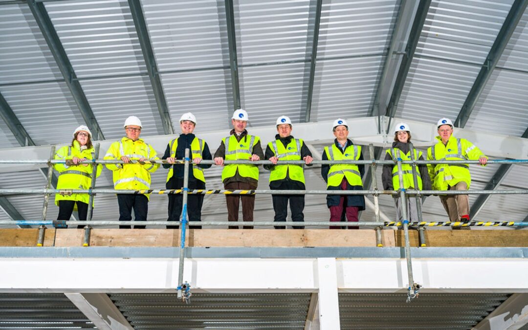 Grove Business Park celebrates construction milestone as Olly Glover MP tours Phase One