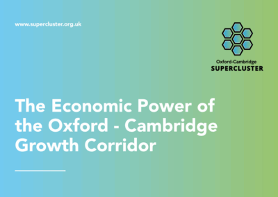 Oxford-Cambridge supercluster growth now rivals global leaders