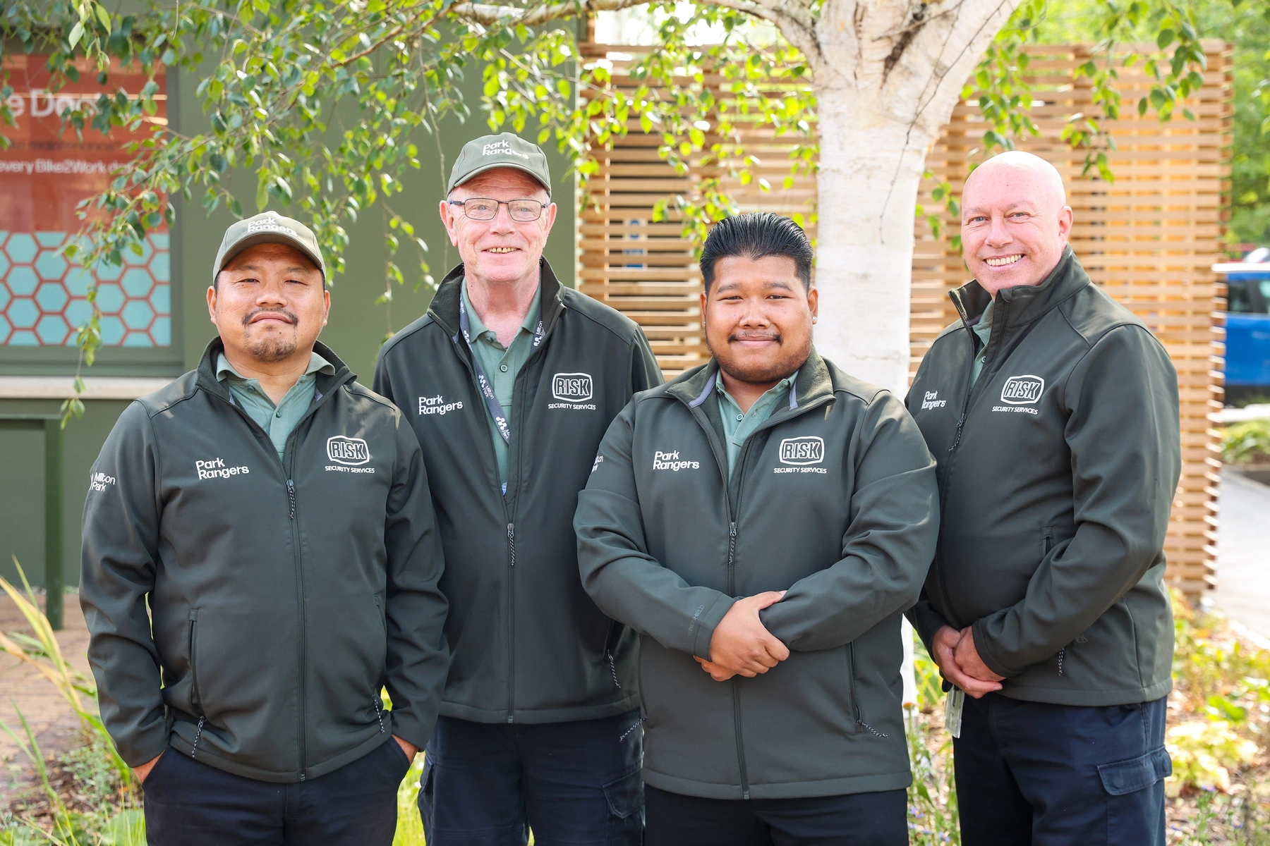 New Park Rangers at Milton Park wearing their new uniform Milton Park Park Rangers